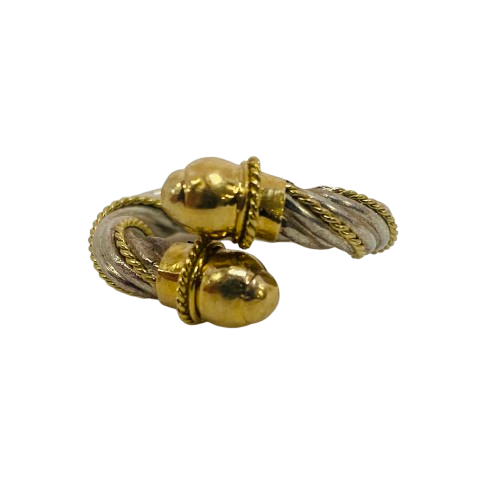 Bague en Or Jaune et Argent 18 K - T 48 -50