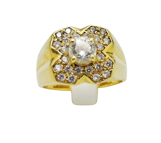 Chevalière en Or Jaune 18K Taille-60
