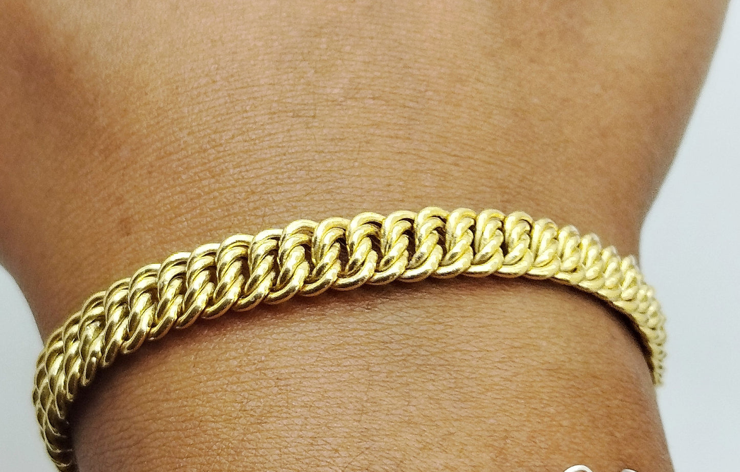 Bracelet maille américaine en Or Jaune 18k 10.62 Grs