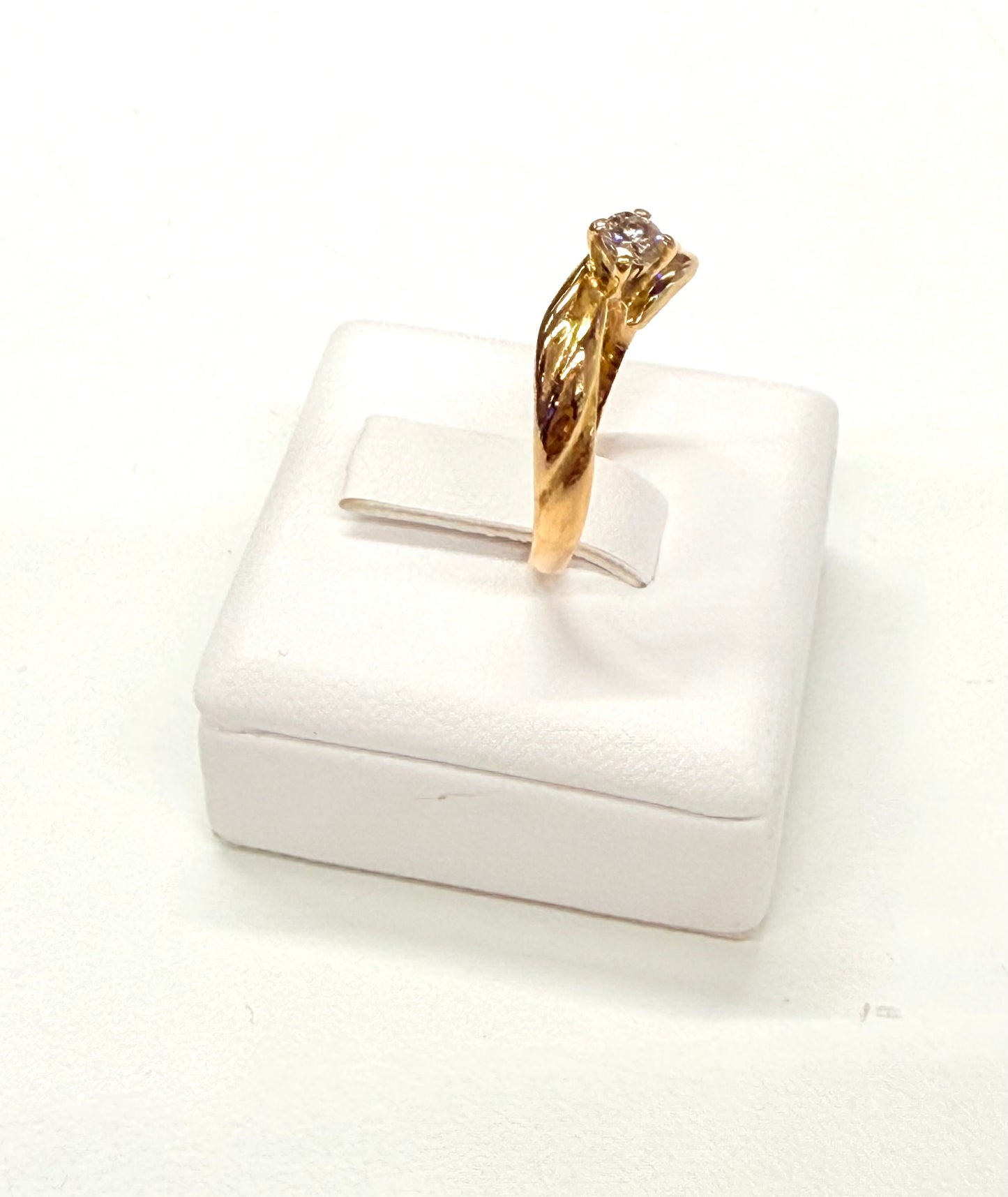 Solitaire en diamant en or jaune 18k Taille-54