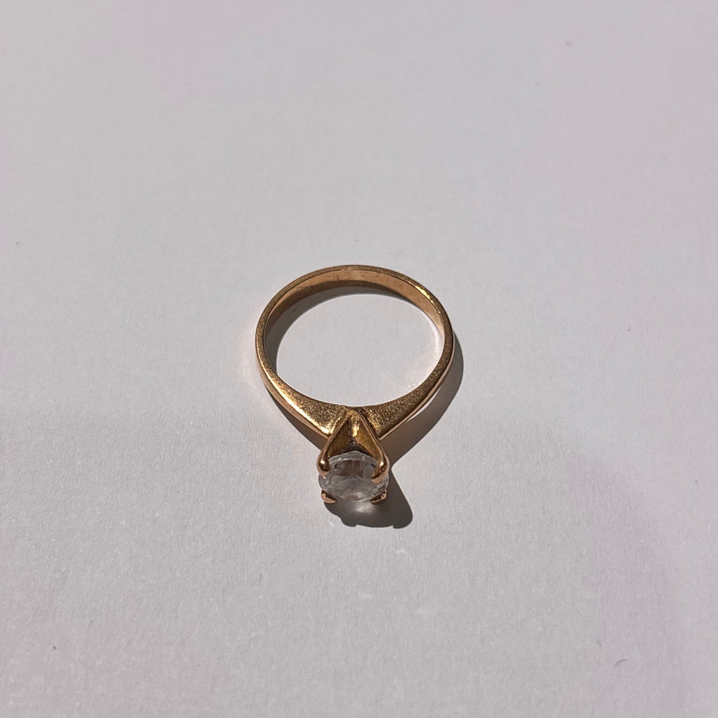 Solitaire en or jaune 18 carats avec oxyde de zirconium - T 52
