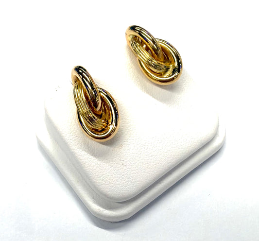 Boucles d'oreilles en Or jaune 18k avec poussettes