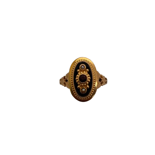 Bague Ancienne Or Jaune 18K Taille-53