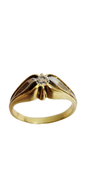 Solitaire en Or Jaune 18K Taille-56