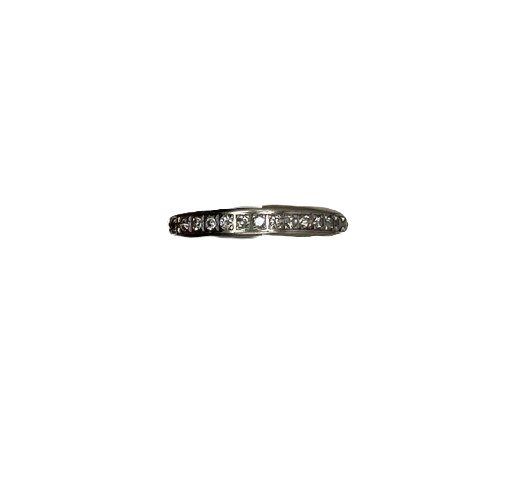 Bague Demi Tour en Or Blanc 750 avec Diamants