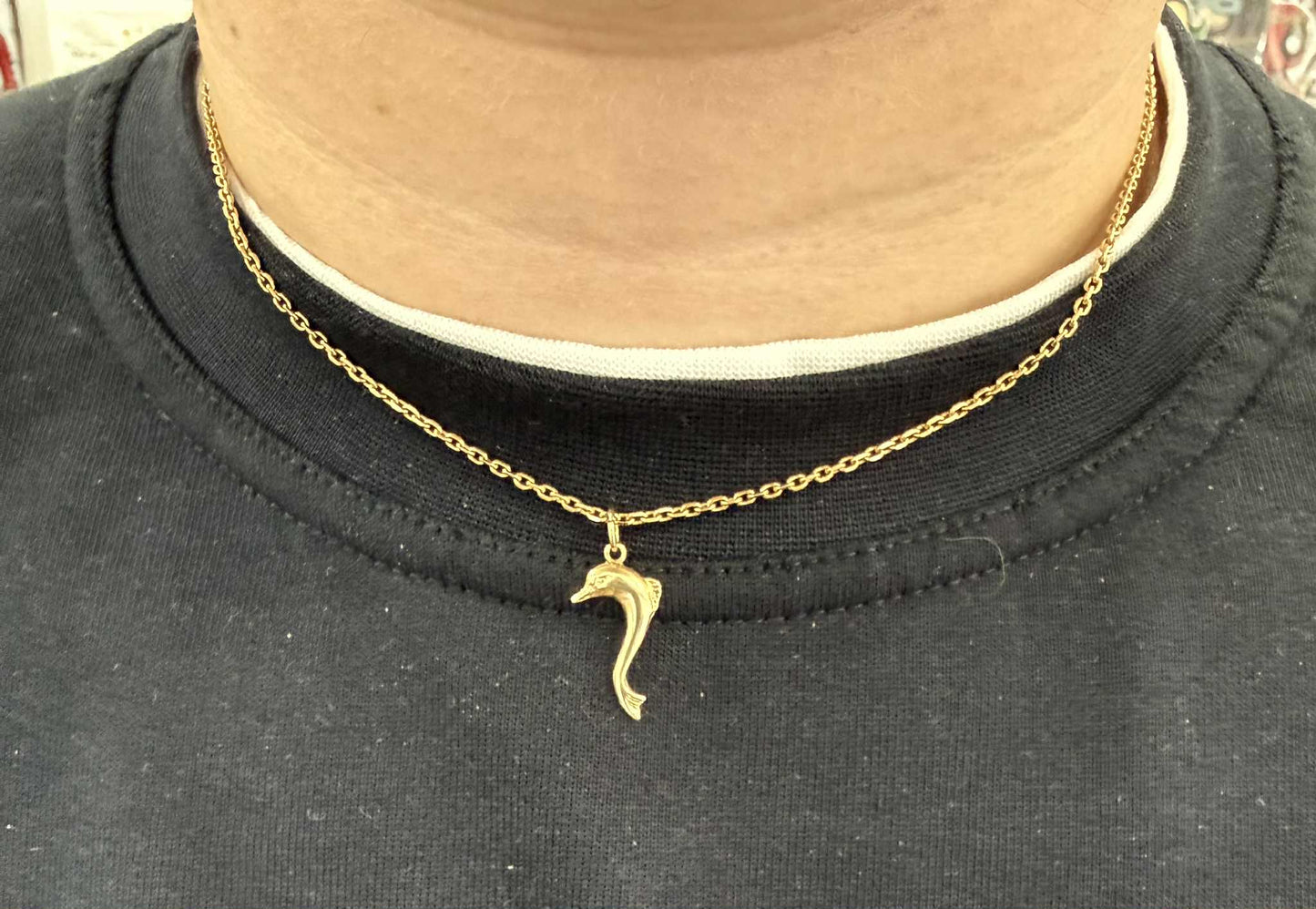Pendentif Dauphin en Or Jaune 14K 0.70 Grs